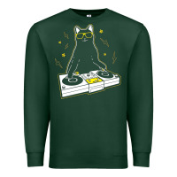 Sports Green cat dj Premium Sweatshirt - artisFamous