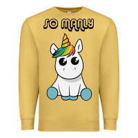 Antique Gold so manly funny unicorn Premium Sweatshirt - artisFamous