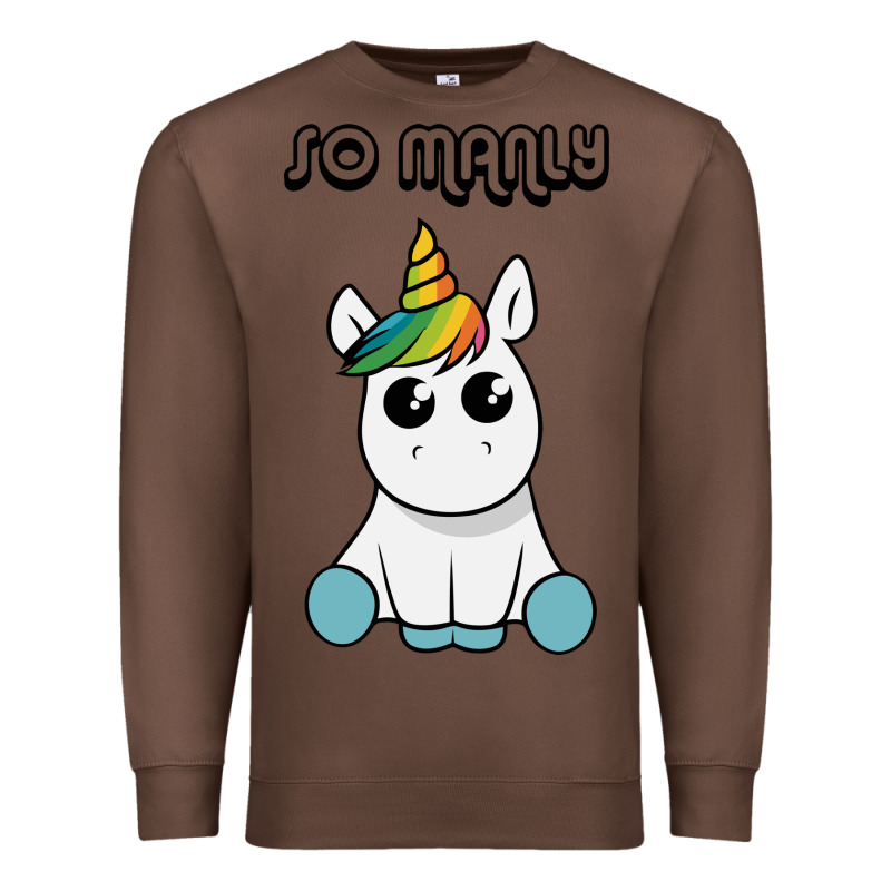 So Manly Funny Unicorn Premium Sweatshirt by artisFamous | Teevron