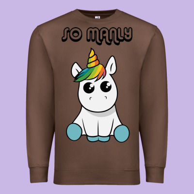 So Manly Funny Unicorn Premium Sweatshirt Designed By Artisfamous