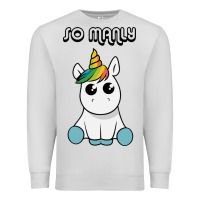 Dove Grey so manly funny unicorn Premium Sweatshirt - artisFamous