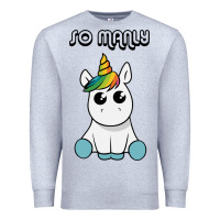 Heather Grey so manly funny unicorn Premium Sweatshirt - artisFamous
