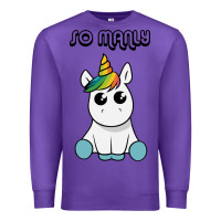 Purple so manly funny unicorn Premium Sweatshirt - artisFamous