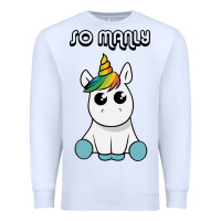 White so manly funny unicorn Premium Sweatshirt - artisFamous