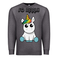 Charcoal Heather so manly funny unicorn Premium Sweatshirt - artisFamous