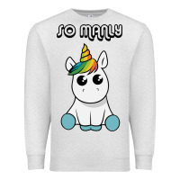 Oatmeal Heather so manly funny unicorn Premium Sweatshirt - artisFamous