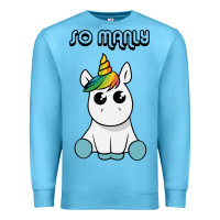 Ocean Blue so manly funny unicorn Premium Sweatshirt - artisFamous
