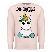 Pale Pink so manly funny unicorn Premium Sweatshirt - artisFamous
