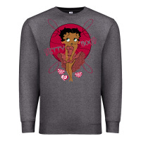 Charcoal Heather Black Betty Boop Premium Sweatshirt - artisFamous