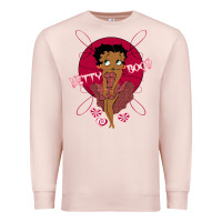 Pale Pink Black Betty Boop Premium Sweatshirt - artisFamous