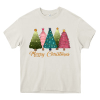 Cream merry christmas trees Heavy Core Tee - CowGirlArtShop