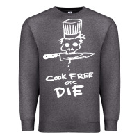 Charcoal Heather bourdain cook free or die Premium Sweatshirt - artisFamous