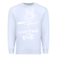 White bourdain cook free or die Premium Sweatshirt - artisFamous