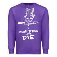 Purple bourdain cook free or die Premium Sweatshirt - artisFamous