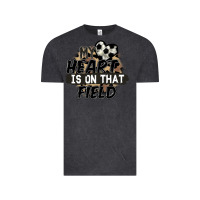 Vintage Black my heart is on that field soccer Vintage Tee - FaDigitalArtStudio