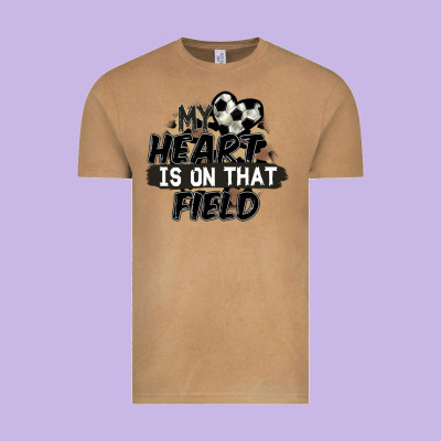 My Heart Is On That Field Soccer Vintage Tee Designed By Fadigitalartstudio
