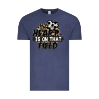 Vintage Denim my heart is on that field soccer Vintage Tee - FaDigitalArtStudio