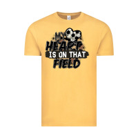 Vintage Mustard my heart is on that field soccer Vintage Tee - FaDigitalArtStudio