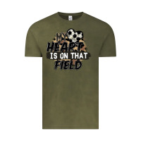 Vintage Olive my heart is on that field soccer Vintage Tee - FaDigitalArtStudio