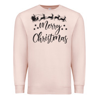 Pale Pink merry christmas Premium Sweatshirt - artisFamous