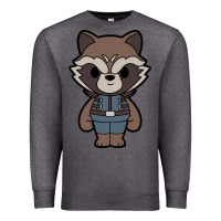 Charcoal Heather rocket racoon chibi Premium Sweatshirt - artisFamous