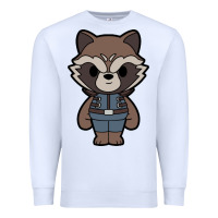 White rocket racoon chibi Premium Sweatshirt - artisFamous
