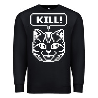 Black kill no more heroes cat Premium Sweatshirt - artisFamous