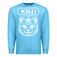 Ocean Blue kill no more heroes cat Premium Sweatshirt - artisFamous