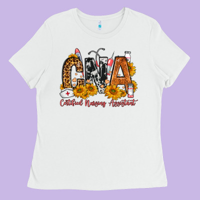 Cna Certified Nursing Assistant Ladies Tee Designed By Fadigitalartstudio