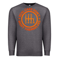 Charcoal Heather real cars dont shift themselves Premium Sweatshirt - artisFamous