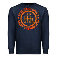 Navy real cars dont shift themselves Premium Sweatshirt - artisFamous