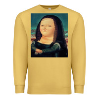 Antique Gold fernando botero mona lisa Premium Sweatshirt - artisFamous