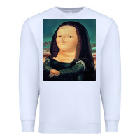 White fernando botero mona lisa Premium Sweatshirt - artisFamous