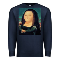 Navy fernando botero mona lisa Premium Sweatshirt - artisFamous