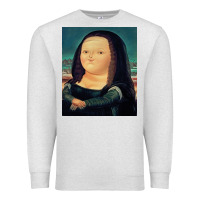 Oatmeal Heather fernando botero mona lisa Premium Sweatshirt - artisFamous