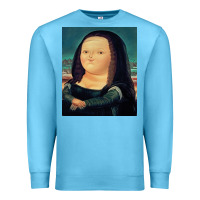 Ocean Blue fernando botero mona lisa Premium Sweatshirt - artisFamous