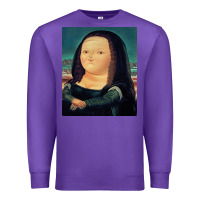 Purple fernando botero mona lisa Premium Sweatshirt - artisFamous