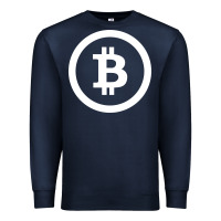 Navy bitcoin Premium Sweatshirt - artisFamous
