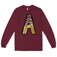 Burgundy softball alphabet a Long Sleeve Tee - CowhideDigitalArt