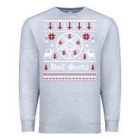 Heather Grey hail santa ugly christmas sweater   sweatshirt Premium Sweatshirt - artisFamous
