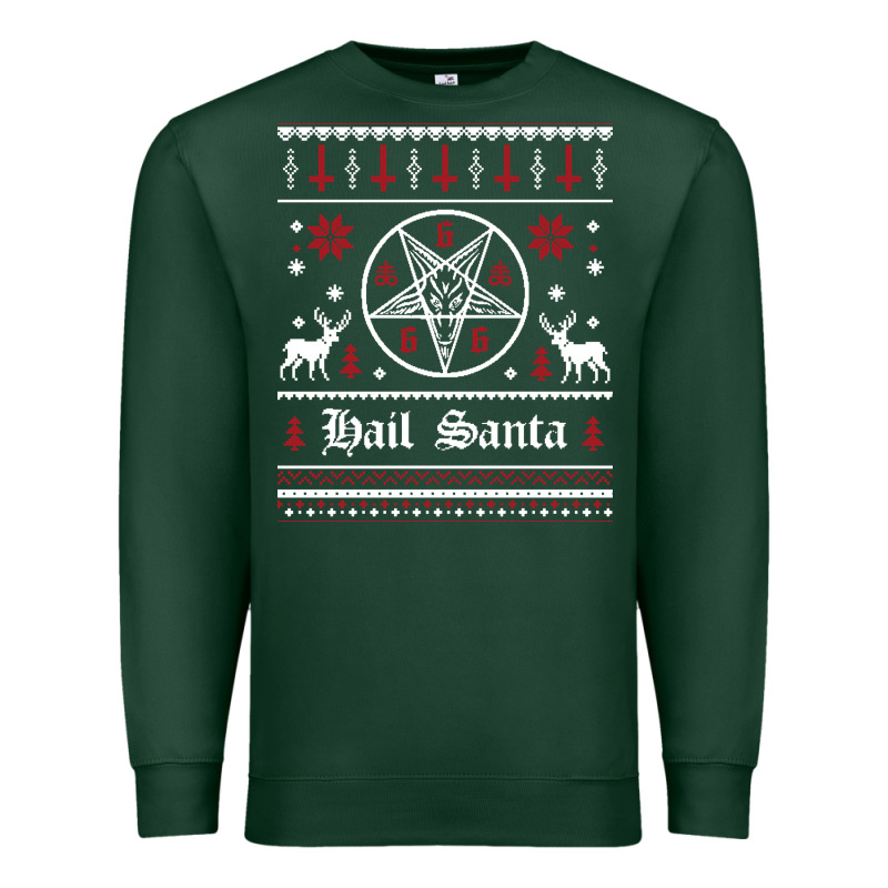 Hail Santa Ugly Christmas Sweater   Sweatshirt Premium Sweatshirt by artisFamous | Teevron