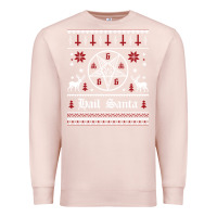 Pale Pink hail santa ugly christmas sweater   sweatshirt Premium Sweatshirt - artisFamous