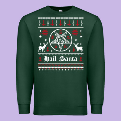 Hail Santa Ugly Christmas Sweater   Sweatshirt Premium Sweatshirt Designed By Artisfamous