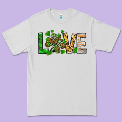St. Patrick's Love Luck With Clover Premium Tee Designed By Howdyjamesfarm