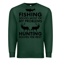Sports Green funny fishing and hunting Premium Sweatshirt - artisFamous