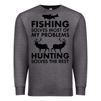 Charcoal Heather funny fishing and hunting Premium Sweatshirt - artisFamous