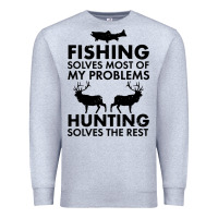 Heather Grey funny fishing and hunting Premium Sweatshirt - artisFamous