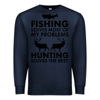 Navy funny fishing and hunting Premium Sweatshirt - artisFamous