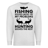 Oatmeal Heather funny fishing and hunting Premium Sweatshirt - artisFamous