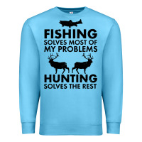 Funny Fishing And Hunting Premium Sweatshirt | Teevron